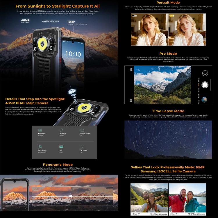 HOTWAV Cyber 17 Rugged Phone, 6GB+128GB, 6.75 inch Android 16 Unisoc T7250 UMS9230E Octa Core, Network: 4G, NFC, OTG, Cyber 17 - Image 9