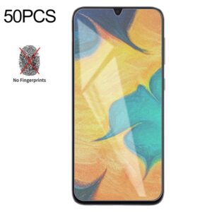 50 PCS Non-Full Matte Frosted Tempered Glass Film for Galaxy A30 / A50 / M30 / A20, No Retail Package