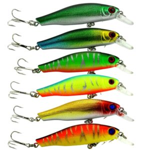 HENGJIA 6 PCS 8.5cm 8.9g Minnow Plastic Hard Baits Fishing Lures Set Fishing Tackle Baits