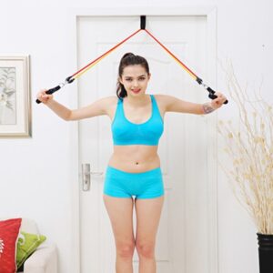 Portable Latex Chest Expander Pull Rope Crossfit Muscle Training Resistance Cable Rope Trainer Set Fitness Resistance Bands, Rope Length: 1m, Random Color Delivery