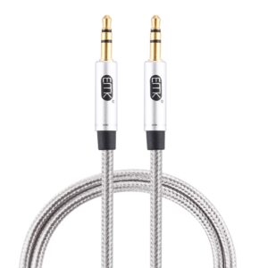 EMK 3.5mm Male to Male Gold-plated Plug Cotton Braided Audio Cable for Speaker / Notebooks / Headphone, Length: 1m, EMK