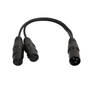 30cm 3 Pin XLR CANNON 1 Male to 2 Female Audio Connector Adapter Cable for Microphone / Audio Equipment, 1 Male to 2 Female