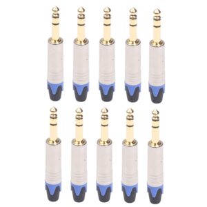10 PCS TC203N 6.35mm Gold-plated Audio Stereo Connector Welding Plug
