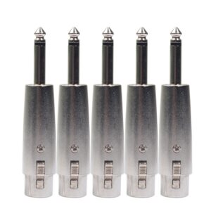5 PCS LZ1167G 6.35mm Single Track Male Head to XRL Female Audio Adapter Plug (Black), LZ1167, LZ1167G