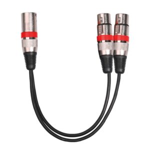2055MFF-03 2 In1 XLR Male to Double Female Microphone Audio Cable, Length: 0.3m