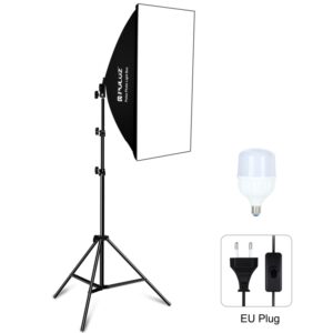 PULUZ 50x70cm Studio Softbox + 2m Tripod Mount + Single 220V E27 30W 5700K White Light LED Bulb Photography Kit, Single Bulb EU Plug, Single Bulb US Plug, Single Bulb EU Plug (RU)