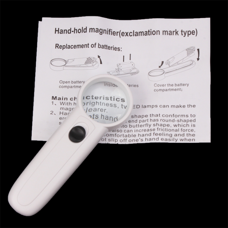 15X Handheld Exclamation Mark Type Magnifier with 2 LED - Image 5