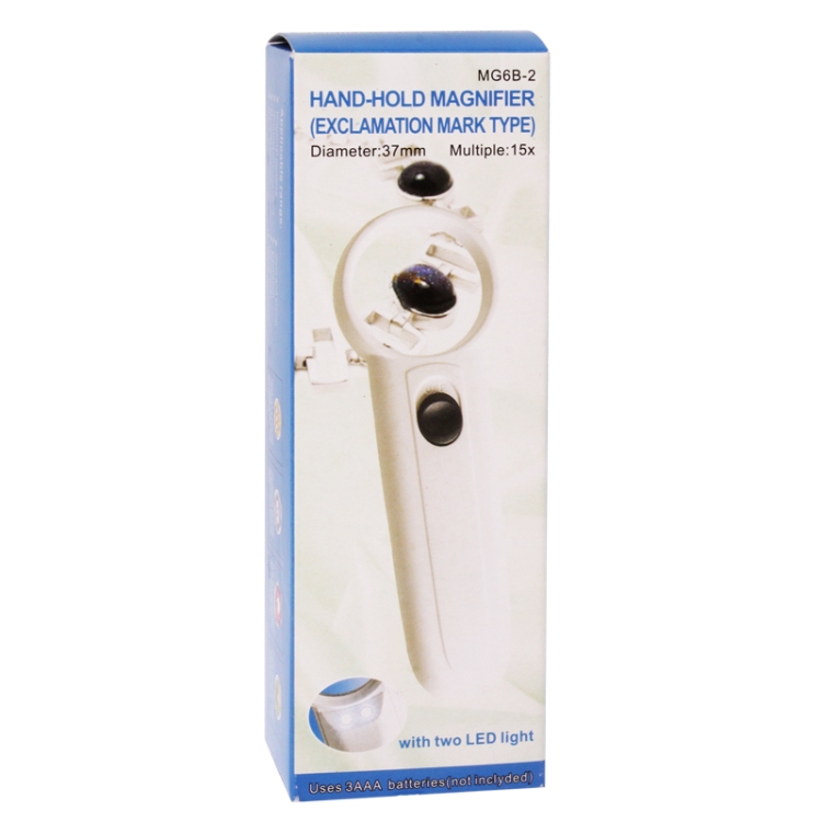 15X Handheld Exclamation Mark Type Magnifier with 2 LED - Image 6