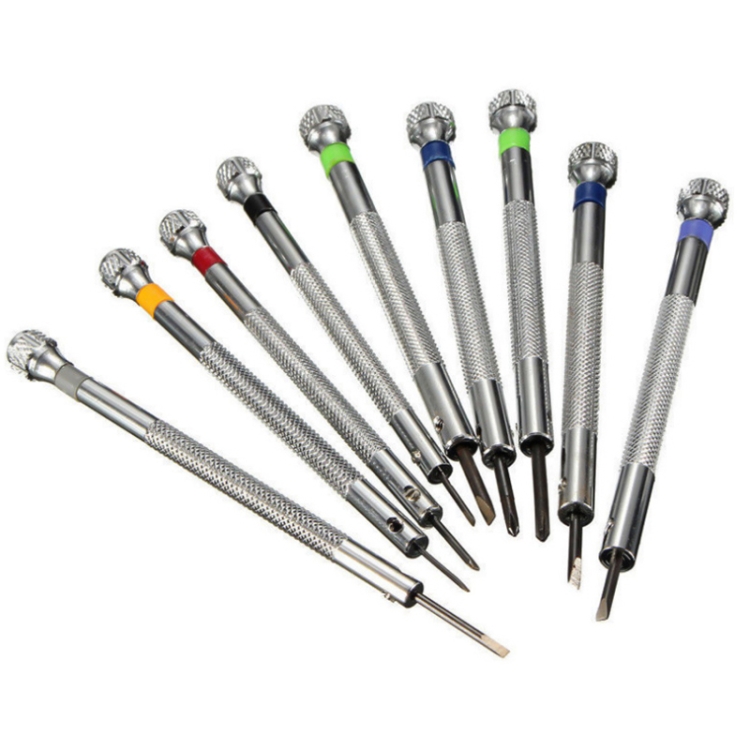 9 PCS 0.5mm-2.5mm Watch Repair Screwdriver Tools Set Kit(Silver) - Image 3