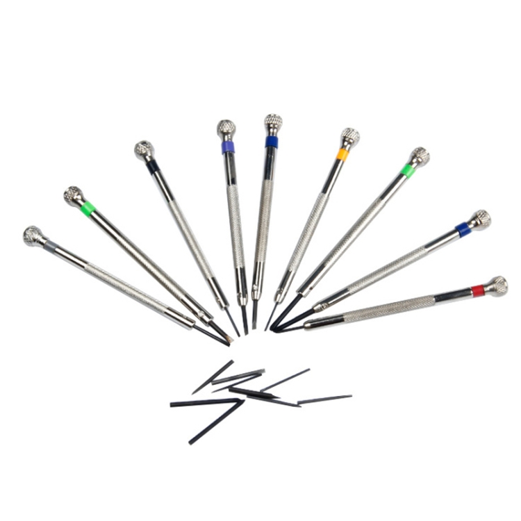 9 PCS 0.5mm-2.5mm Watch Repair Screwdriver Tools Set Kit(Silver) - Image 4