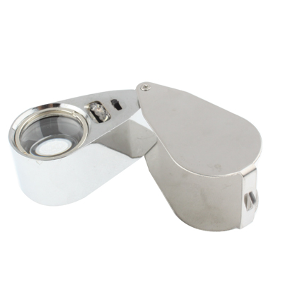 Full Metal Coating 10X Magnifying Glass Magnifier with 3 LED Lights for Currency Detecting & Jewelry Identifying(Silver) - Image 4