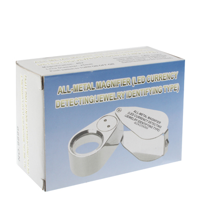 Full Metal Coating 10X Magnifying Glass Magnifier with 3 LED Lights for Currency Detecting & Jewelry Identifying(Silver) - Image 6
