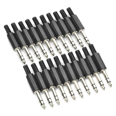 6.5mm Audio Jack Plug Adapter Connector (20 Pcs in One Package, the Price is for 20 Pcs)