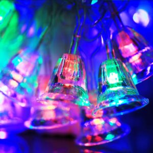 7m Bell Pendants Decoration String Lights, 30-LED Multi-Colored Light  (AC 220V / EU Plug)(Transparent)