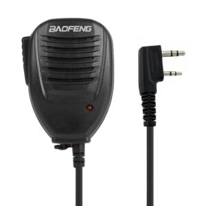 Baofeng Clip-on Speaker Microphone for Walkie Talkies, 3.5mm + 2.5mm Earphone + Mic Plug, Microphone