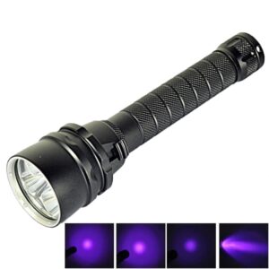 5 x LED 15W Diving Flashlight, 5000 LM UV Purple Light, Diving Depth: 150m (Black)