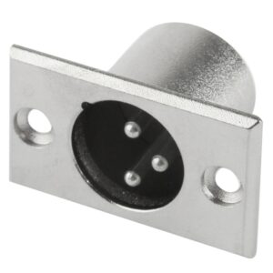 XLR 3 Pin Male Metal Chassis Mount Connector with Locking