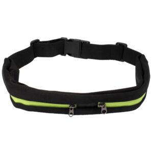 Sports Waterproof Elastic Waist Bag Two Pockets Fanny Pack Zip Pouch, Green, Sports+Orange, Blue, Sports+Black, Magenta