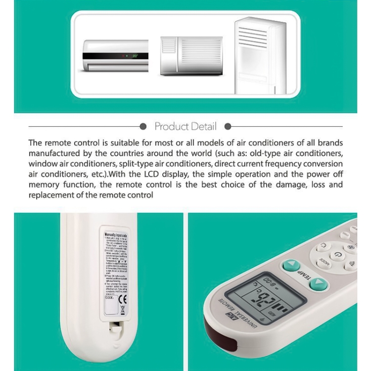 Chunghop Universal A/C Remote Control (Q-988E)(White) - Image 4