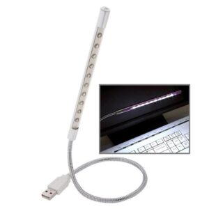 Portable USB LED Light, 10-LED, 1W, White Light(Silver)