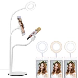 for Studio Recording, Live Broadcast, Live Show, KTV, etc., Microphone Clip+Phone Holder（Black）, Microphone Clip+Phone Holder（White）