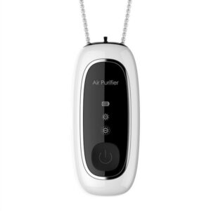 KY100A Portable Negative Ion Air Purifier Neck Hanging Air Purifier, Rectangle White, Rectangle Black