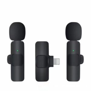 K9 2 in 1 Wireless Clip-on Auto Noise Cancelling Live Mini Microphone, Port: 8 Pin