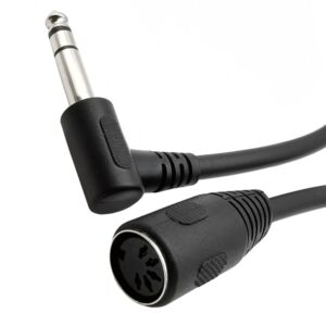 JUNSUNMAY 6.35mm 1/4 inch Male to Female 5 Pin MIDI Audio Stero Adapter, Cable Length: 20cm