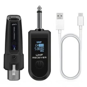 K1 For Handheld Dynamic Mic Wired to Wireless Microphone Converter, 1 Transmitter + 1 Receiver