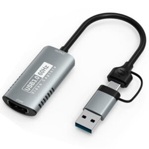 HU-08A 1080P 60Hz HD Capture Adapter HDMI to USB 3.0 / Type-C 2 in 1 Video Capture Card