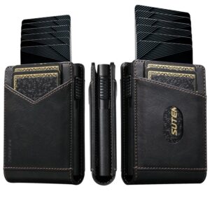 Suteni Oil Wax Pattern Multi-Card Slot Wallet Card Holder
