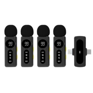 J88 Wireless Lavalier Intelligent AI Noise Reduction Digital Display Microphone for iPhone / Android