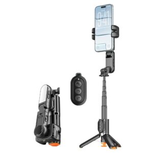 Q51 AI Tracking Selfie Stick Gimbal Stabilizer with RGB Fill Light Gesture Control Tripod for Vlogging Live Streaming