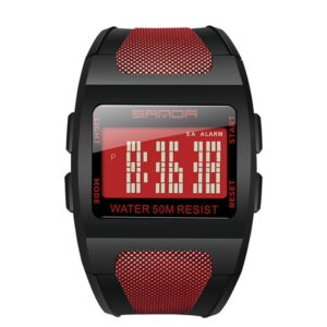 SANDA 222 Men Sports Outdoor Mountaineering Digital Electronic Watch Square Multi functional Waterproof Watch