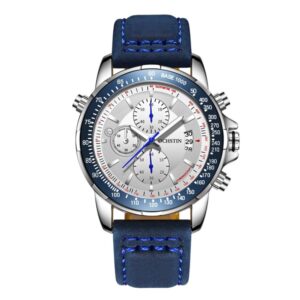 OCHSTIN 6125B Watch Quartz Watch Night Light Waterproof Watch Timing Multi Function Leather Fashion Men Watch