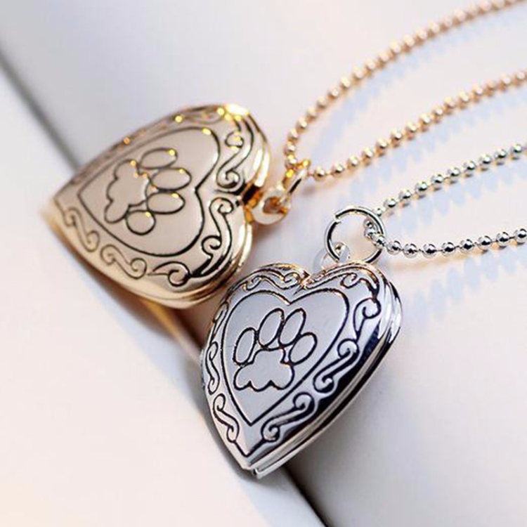 DIY Heart-shaped Photo Frame Memory Locket Pendant Necklace Jewelry, gold, silver - Image 2
