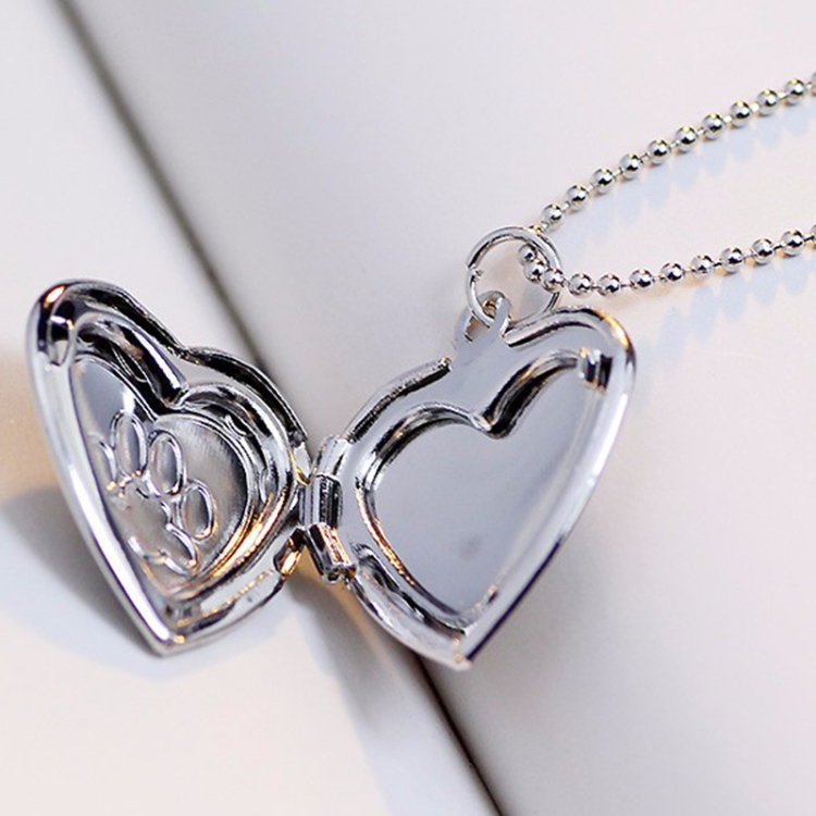 DIY Heart-shaped Photo Frame Memory Locket Pendant Necklace Jewelry, gold, silver - Image 3