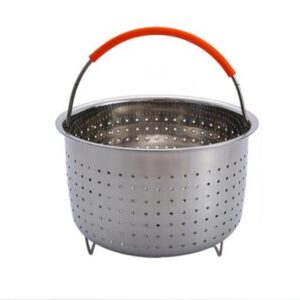 Stainless Steel Steaming Basket Plug-in Silicone Handle Pressure Cooker Steamer Kitchen Cooker Accessories, 3 Quarts, 6 Quarts, 8 Quarts