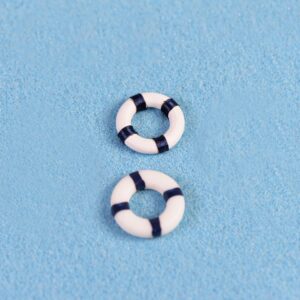 2 PCS Mini Lifebuoy Beach Seaside Model Material