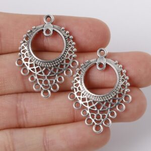 6 PCS Zinc Alloy Antique Silver DIY Metal Charms Pendants