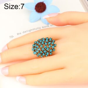 Women Charms Bohemia Jewelry Antique Resin Ethnic Rings, 7, 8, 9, 10