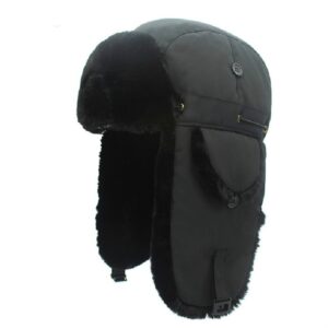 Winter Outdoor Padded Adjustable Head Circumference Ski Hat Warm Ear Protected Cap Flight Hats, Black Black Fur, Black Brown Fur, Dark Blue Black Fur, Dark Blue Brown Fur, Gray Black Fur, Gray Brown Fur, Army Green Black Fur, Army Green Brown Fur...