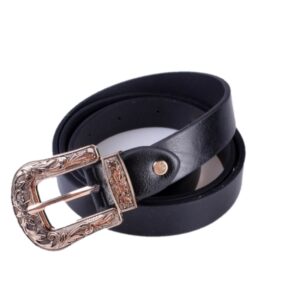 Women Black Leather Western Cowgirl Waist Metal Buckle Waistband New Hot, Gold single button black bottom, Gold double buckle black bottom, Silver single button black bottom, Silver double buckle black bottom, Widened gold double buckle black bottom...