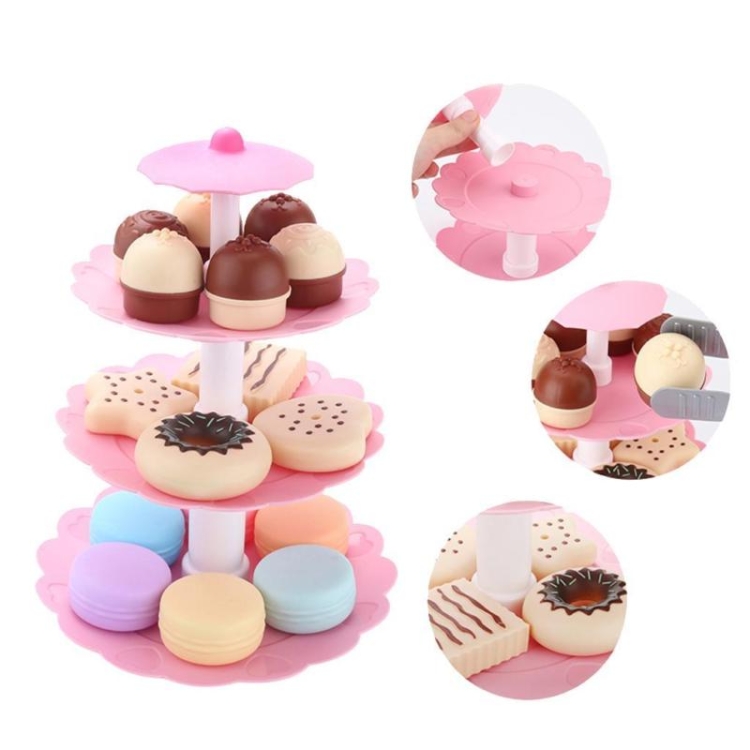Kids Food Toy Children Cake Desserts Tower Party Tea Set Pretend Role Play Food Toys - Image 2