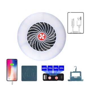USB Rechargeable Fan Lamp Live Broadcast Multi-function Tent Camping Lamp, Fan Light, Fan Light + Bracket