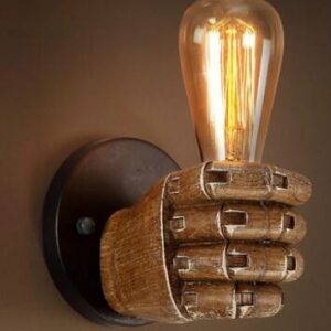 Creative Personality Fist Wall Lamp Bedroom Bedside Restaurant Cafe Resin Decorative Antique Lamps, Right Hand, Left Hand
