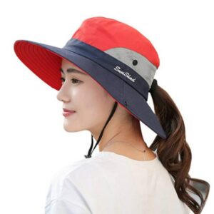SunShad 112221 Foldable Wide-brimmed Breathable Summer Sunscreen Fisherman Hat for Men / Women, Size: 55-57cm, Two-color Adult Navy, Two-color Adult Pink, Two-color Adult Organe, Two-color Adult Red
