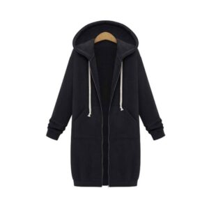 Women Hooded Long Sleeved Sweater In The Long Coat, S, M, L