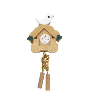 3 PCS 1:12 mini Dull House Dollhouse Wooden Wall Clock Bird Clock House Toy Simulation Clock Model, Simulation Clock