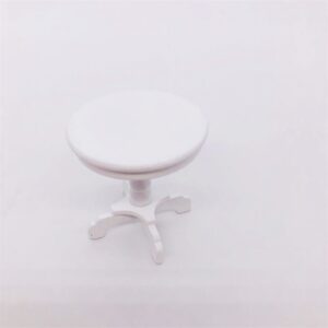 1:12 Mini Doll House Pocket Furniture Decoration Round Table, White, Walnut Color, Mahogany Color, Wood Color, Prime Embryo